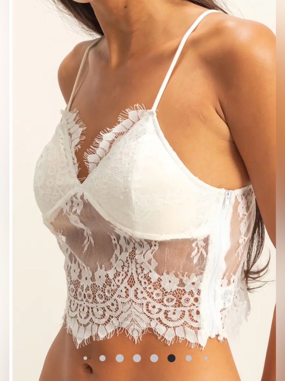 HYFVE Off White Lace Sheer Bralette Cami-NWT - Picture 2 of 4